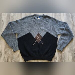 Callaway Golf Men's Argyle V-Neck Vintage‎ Alpaca Pullover Sweater Preppy Large